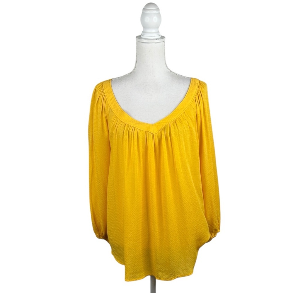 Maeve for Anthropologie Canary Yellow Flowy Summer Boho Casual Top Size 10